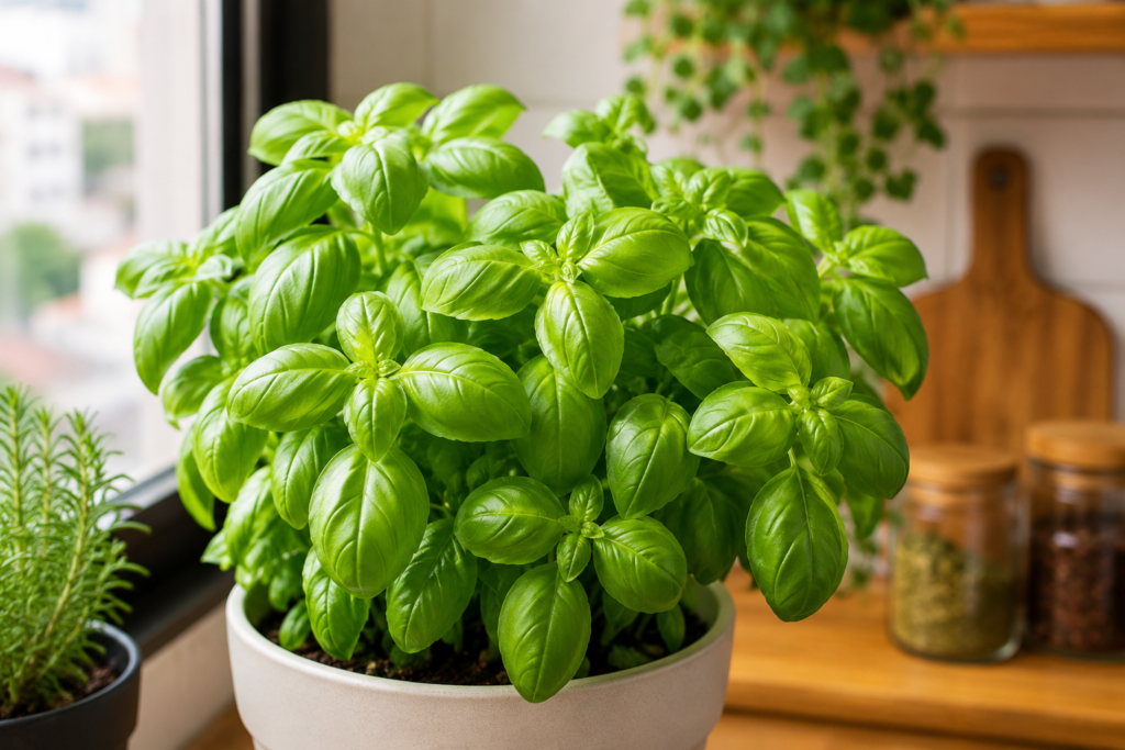 cultivar manjericão saudável